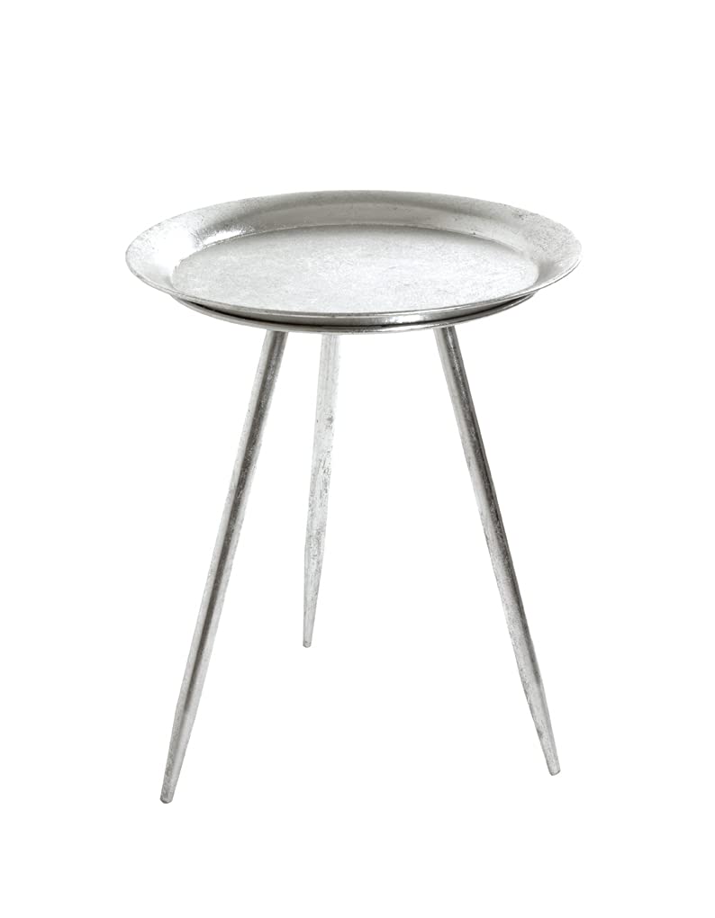 HAKU End Table Silver, Metal - Dim.: H 47 cm X Ø 38 cm, Style: Modern