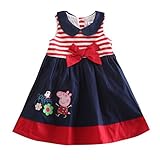 peppa pig clothing Little Girls' Stitching Natural Cotton Dresses