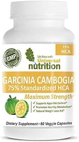 Pure Garcinia Cambogia Extract 75% HCA. Curbs your appetite, you feel fuller faster, eat less and lose weight! Try it for yourself. The only thing you have to lose is weight! by Universal Nutritional