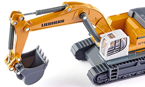Siku 1874, Liebherr Hydraulikbagger, 1:87, Metall/Kunststoff, Gelb, Beweglicher Baggerarm – Bild 3
