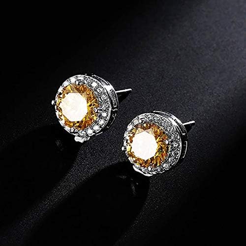 KHOBGLU Trendy Silver Earrings For Women Delicate Fine Jewelry Round Gemstones Female Ear Studs Dating Gift