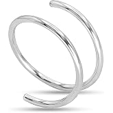 Double Hoop Nose Ring, 14K Gold Filled/Sterling Silver,20G/22G,6mm/7mm/8mm | Spiral Twist Nose Ring for Single Piercing, Dainty Piercing Jewelry for Nostril, Cartilage &amp; Helix, Available in 5&ndash;12mm