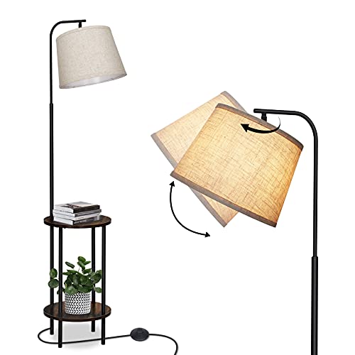 DEWENWILS 62 inch Floor Lamp with Table Attached, Nightstand with Built