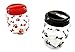 Cats BPA-Free Plastic Airtight Pet Treat & Food Storage Containers Canisters Black & Red Paw Print (Set of 2)