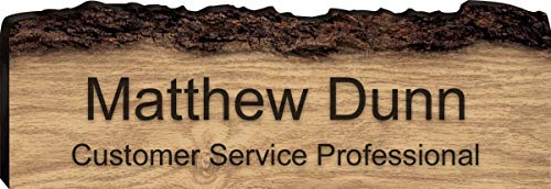 Rustic Log Personalized Desk Name Plate 4” x 11.75” - Free Engraving