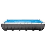 Intex 24ft X 12ft X 52in Ultra Frame Rectangular Pool Set with Sand Filter Pump, Ladder, Ground Cloth & Pool Cover