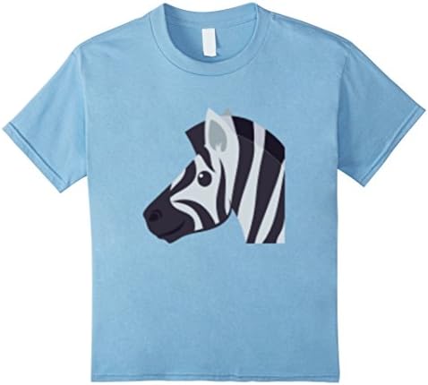 Kids Emoji T-shirt Zebra Emoticon Zoo Animal 8 Baby Blue