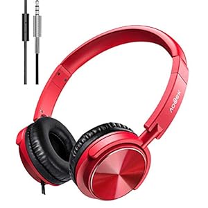 Vogek-Wired-Headphones-with-Microphone-Foldable-On-Ear-Headset-with-Deep-Bass-Adjustable-Headband-and-Noise-Isolation-for-Smartphone-Computer-Laptop-Chromebook-Zoom-Discord-Red Vogek Wired Headphones with Microphone, Foldable On Ear Headset with Deep Bass, Adjustable Headband and Noise Isolation…