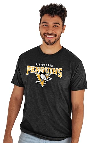 Blue 84 Pittsburgh Penguins NHL Officially Licensed T-Shirt Heathered Black, XX…