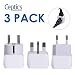 Complete European Travel Adapter Set by Ceptics - 2 In 1 Usa to Europe, Germany, England, Spain, Italy, Iceland, France, (Type G, E/F, Type C) - 3 Pack, Safe Grounded Perfect for Cell Phones, Laptops