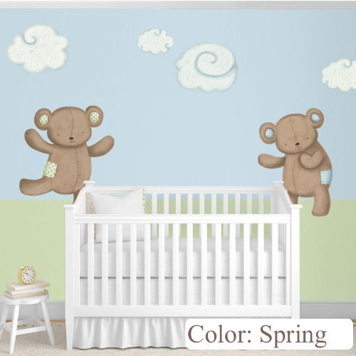 My Wonderful Walls Nursery Wall Decor Teddy Bears Decals and Clouds Wall Stickers, Spring