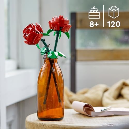 Botanicals Rosen - Kunstblumen Set - Geschenk zum Muttertag - Schreibtischdeko oder Blumendeko - Modellbau für Frauen und Männer - 40460