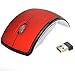 Foxnovo 2.4GHz Wireless Folding Foldable Arc Optical Mouse with USB Receiver for PC Laptop MacBook (Red)