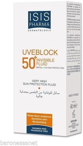 ISIS PHARMA UVEBLOCK INVISIBLE SPF 50+ LIGHT FLUID CREAM 40ML Give Good Skincare