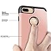 iPhone 7 Plus Case with Glass Screen Protector KingCool Dual Layer Hybrid High Impact Bumper Case Cover for Apple iPhone 7 Plus (Golden Rose and Black)