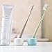 AirMoon Mini Ceramic Toothbrush Holder for Bathroom - Blue Small Countertop Organizer, Easy Clean Toothbrush Stand, Suit for Electric Toothbrush Head, Pens & Coffee Spoon, Pack of 2