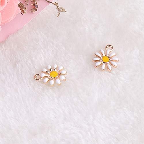 10 Pcs/Set Enamel Alloy Sunflower Shape Charms Pendants Findings Charms Pendants DIY for Necklace Bracelet Jewellery Making