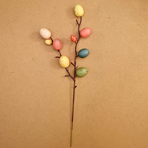 Artificial Easter Stems, Colorful Easter Egg Stems with Easter Eggs for Home Centerpiece Vase Windowsill Decor and Easter Celebration (1PC)