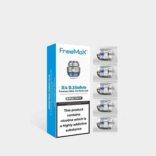Freemax | 904L X Mesh Coils | Pack of 5 | X Series | for Fireluke 3, Fireluke 2 & Fireluke M Tanks - Contains No C₁₀H₁₄N₂ (X2-0.2 ohm)