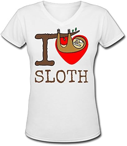 V Neck T Shirts Sloth Logo T Shirt Printing Lady