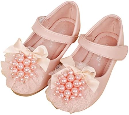 Always Pretty Little Girls Cute Round Toe Beading Ballet Ballerina Flats Princess Shoes (Toddler/Little Kid) Pink 12.5 M US Little Kid