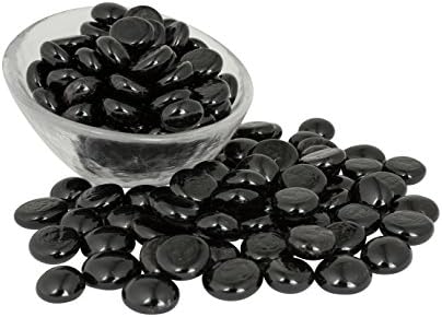 Artisan Supply Black Glass Gems 5 Lbs. — FILLS 1 ½ Quarts Vol. —Non-Toxic Lead Free Vase Filler, Table Scatter, Aquarium Fillers — Beautiful, Smooth, Fun, Vibrant Colors Crafted in the USA