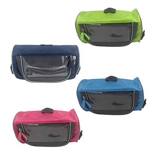 Baiyu Handlebar Bike Bag Pannier with Mobile Phone Holder Cycling Shoulder Bag Pouch with Removable Shoulder Strap Water Resistant Handlebars Bag Size 2213cm-Navy Blue