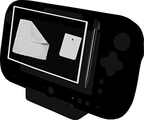 Reliable Home Products – Protective Case, Screen &amp; Stylus - for Gamepad Nintendo Wii U – Anti-Glare Screen Protector - Silicone Cover - Large Game Pad Controller/Remote Skin – 3 Pack Black