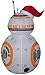 Gemmy Airblown Inflatable -BB-8 w/Santa Hat Star Wars 3.5 ft Tall