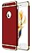iPhone 6 Plus Case, Black Parrot 3 in 1 Ultra Thin and Slim Hard Case Coated Non Slip Matte Surface with Electroplate Frame for Apple iPhone 6 Plus(5.5') and iPhone 6S Plus(5.5') - Red & Gold