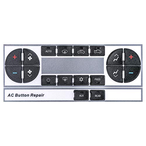 (Upgraded Plastic) AC Dash Button Repair Kit, Control & Radio Button Replacement Decal Stickers - Fix Worn or Paint off Buttons - Fit for Chevy Silverado,Tahoe,Traverse, Suburban,GMC Acadia, Yukon - Thumbnail 3