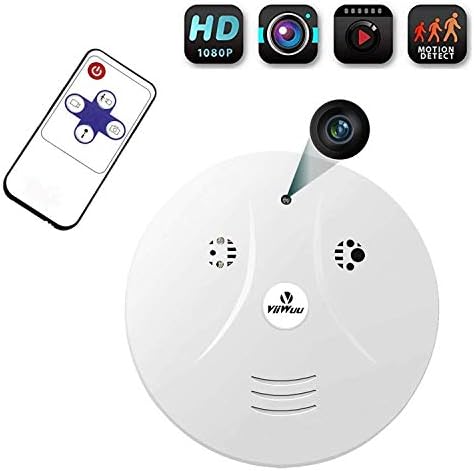 Smoke Detector Camera, Viiwuu Upgrate Smoke Camera Motion Activated Recording Nanny Cam RF Wireless Remote Contral Video Recorder Security Cameras DVR Loop Motion Detection Cameras