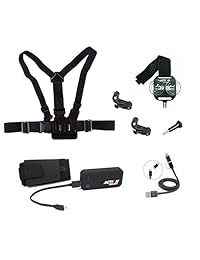 Acción Mount Wearable batería configuración y arnés de pecho con soporte de teléfono universal   5200 mAh Paquete De Batería Externa y Holster y cables USB. Llevar Tu teléfono, y al mismo tiempo cargar la batería.