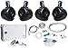4 Rockville RWB80B 8" Wakeboard Marine Speakers+4 Channel Amplifier+Amp Kit primary