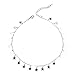 Manerson Lucky Star Choker Necklace Pendant Disc Chain Statement Necklace for Women Girls (Silver)