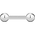 Forbidden Body Jewelry nipple barbell, nipple bars, silver nipplerings piercing Surgical Steel 8g - 18g Straight Barbell Body Jewelry (Sold Individually)