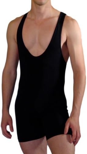 TheMaleDancer Tank Short Unitard Large Black