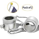 Anley 1" Aluminum Flagpole Mounting Rings Set - Anti Wrap 360° Rotatable Ring with Carabiners - Ideal for 0.75 to 1 Inch Diameter Flag Pole & Flag with 2 Grommets(Silver, Pack of 2)