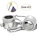 Anley 1" Aluminum Flagpole Mounting Rings Set - Anti Wrap 360&deg; Rotatable Ring with Carabiners - Ideal for 0.75 to 1 Inch Diameter Flag Pole & Flag with 2 Grommets(Silver, Pack of 2)