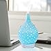 Essential Oil Diffuser Ceramic Hollowed Hand-Crafted Decorative Aromatherapy Humidifier with 7 Color Led Night Light for Home Bedroom Office SPA Yoga 100ml(White)