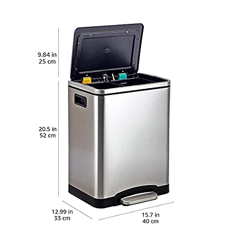 Amazon Basics 30L Dual Bin SoftClose Trash can with Foot Pedal 2 x