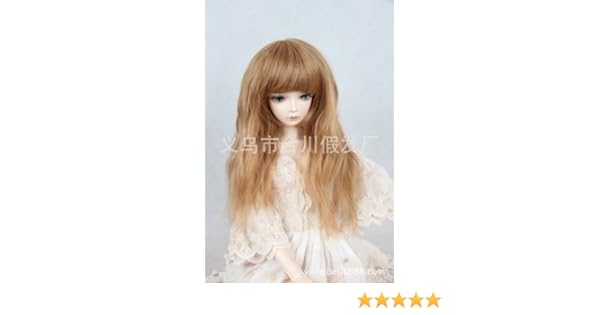 Bjd Doll 1 4 7 8 Wig Long Curly Hair Straight Bangs For Girl Brown