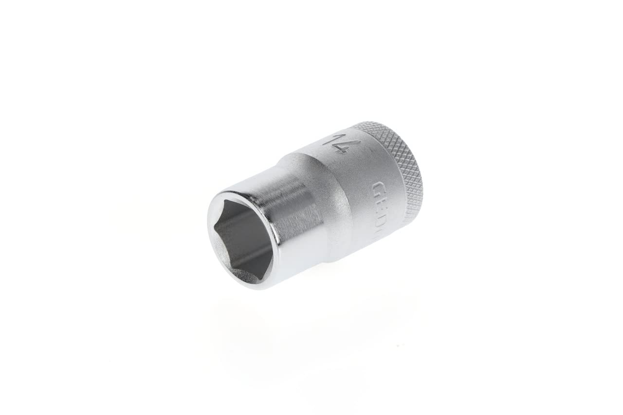 GEDORE Socket, 1/2" 12.5 mm drive, Hexagonal, 14 mm width, Tool, 19 14, Chrome-plated steel