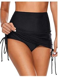 Bikini de cintura alta para dama, con falda fruncida