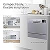 COMFEE-Table-Top-Compact-Dishwasher-TD602E-S-Mini-Dishwasher-with-6-Place-Settings-6-Programmes-LED-Display-Delay-Start-and-Off-peak-Wash-Function-Silver COMFEE' KWH-TD602E-S Freestanding Compact Dishwasher, LED display, 6.5 liters, Silver, Noise level: decibels 47