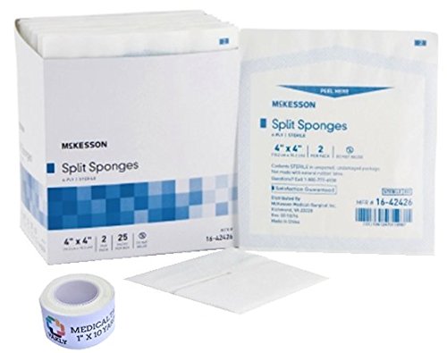 Sterile 4"x4" 6 ply split drain sponge 25 pac…