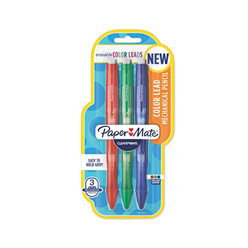 Paper Mate Clearpoint Color Lead Mechanical Pencils, 0.7mm, Assorted Colors, 3 Count