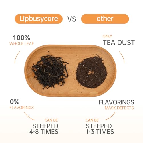 LIPBUSYCARE JASMINE BLACK TEA BAGS 20 COUNT (PACK OF 1), CAFFEINATED & SUGAR-FREE, FOR HOT AND COLD BREW