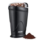 Aicok Electric Coffee Grinder Fast and Fine Fineness Coffee Blade Grinder Mini Spice Grinder for Coffee Beans, Spices, Nuts and Grains, 60g, 150W, Black