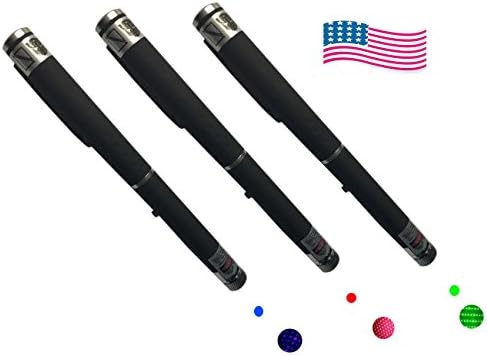 High Bright 5mW Green Ray Laser Pointer Pen/ PL450 Diode Built-in … (3PCS 2in1 pointer(Green+Blue+Red))